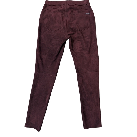 Sanctuary x Anthropologie Grease Ponte Suede Look Leggings in Burgundy Size M - Picture 5 of 9